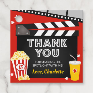 Étiquettes Cadeau Tags du Merci de film, Tags favoris du soir de cin