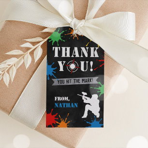 Étiquettes-cadeau Tags Faveur Paintball, Tags Merci Paintball