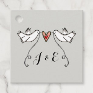 Étiquettes Cadeau Tags favoris de mariage des colombes blanches pers