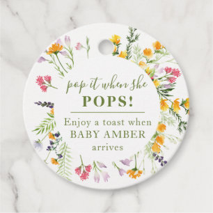 Étiquettes Cadeau Tags favoris du Baby shower fleur sauvage