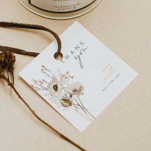 Étiquettes Cadeau Tags favoris du Merci Fleur sauvage lunaire