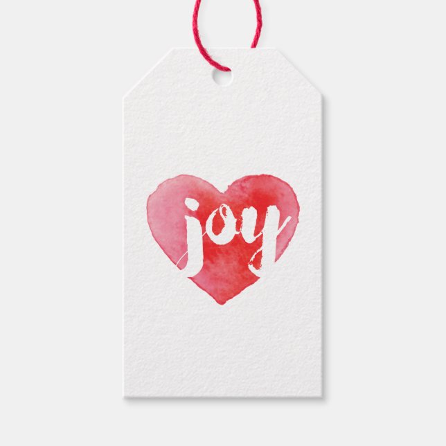 Étiquettes-cadeau Tags Joy Heart Holiday (Devant)
