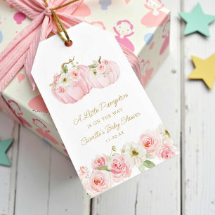 Étiquettes-cadeau Tags préférés du petit Baby shower Citrouille rose