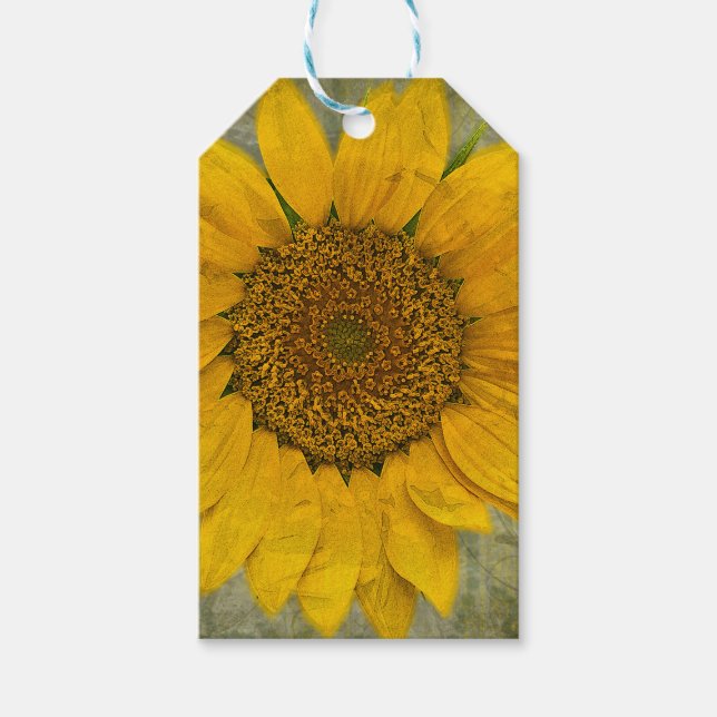 Étiquettes-cadeau Tags vintage Sunflower Gift (Devant)