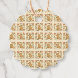 Étiquettes Cadeau Tags vintages de Faveur Florale Capybara