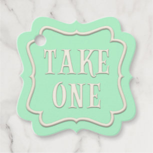 Étiquettes Cadeau "Take One" Wonderland Tea Party Green Personnalisé