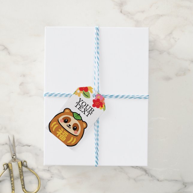 Étiquettes-cadeau Tanuki Mignon (With Twine)
