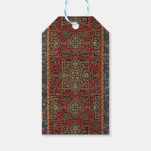 Étiquettes-cadeau Tapis persan rouge bleu classique