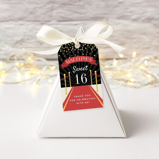 Étiquettes-cadeau Tapis rouge Hollywood Merci personnalisé Favoriser (Créateur téléchargé)