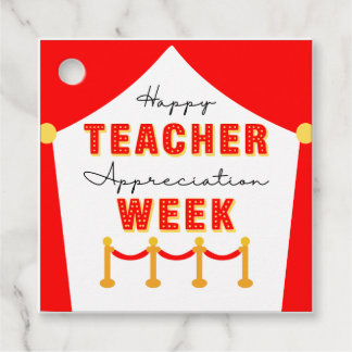 Étiquettes Cadeau Tapis Rouge pour l'Appréciation des Enseignants Ve