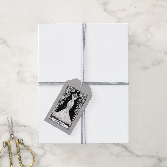 Étiquettes-cadeau Tarot de la douche de mariée (Avec de la ficelle)