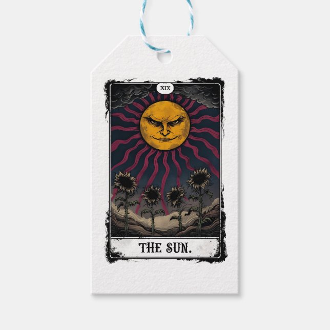Étiquettes-cadeau Tarot Soleil Gothique (Devant)