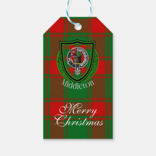 Étiquettes-cadeau Tartan et blason du clan écossais Middleton