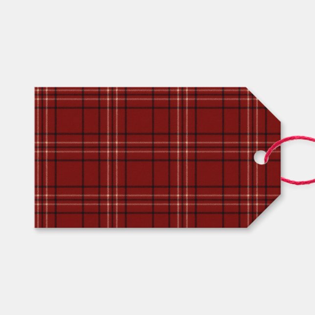 Étiquettes-cadeau Tartan riche (Devant (Horizontal))