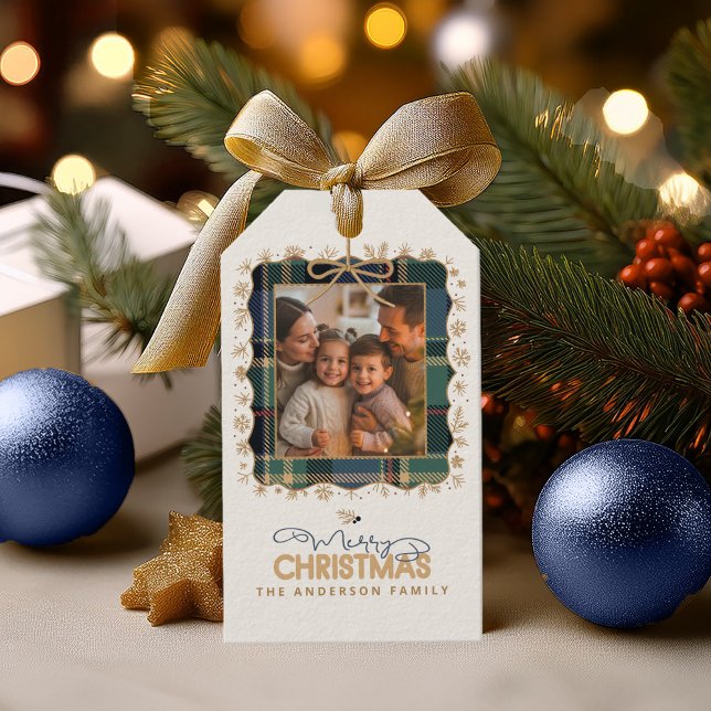 Étiquettes-cadeau Tartan Trim Christmas Un Modèle photo ID1141B (Créateur téléchargé)