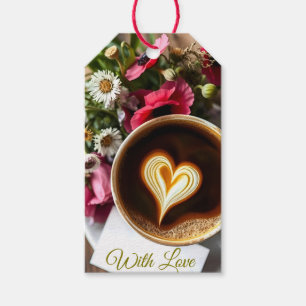 Étiquettes-cadeau Tasse de café personnalisée "Avec amour" & Coqueli