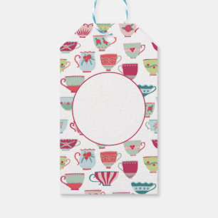 Étiquettes-cadeau Tasses à thé Moderne Vintage
