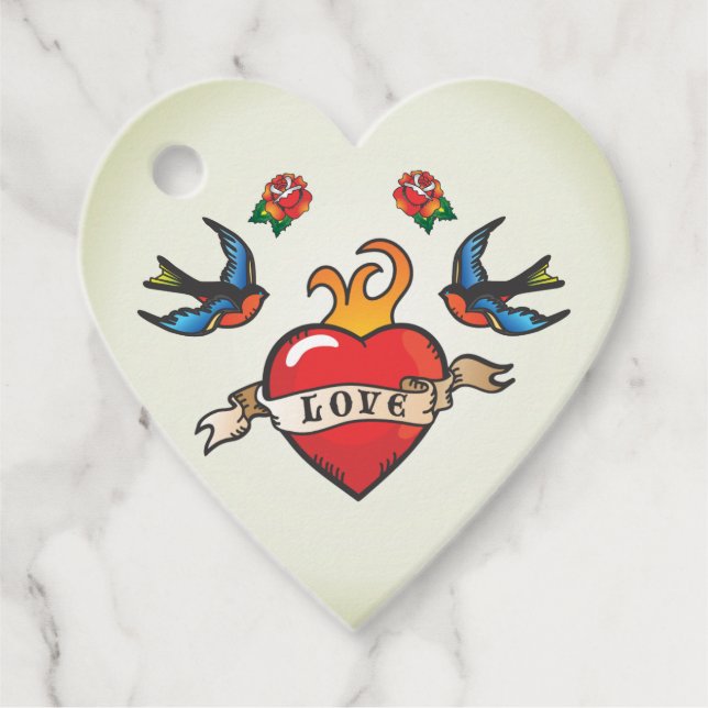 Étiquettes Cadeau Tattoo Wedding Favors Merci (Devant)