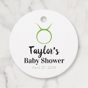 Étiquettes Cadeau TAUREAU Le Taureau Astrologie Verte Zodiaque Baby 