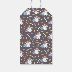 Étiquettes-cadeau Taurus Dreams - Sleepy Zodiac Bunny Motif