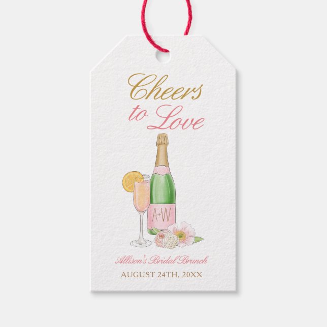 Étiquettes-cadeau Tchin Tchin à l'amour Champagne Enterrement de Vie (Devant)
