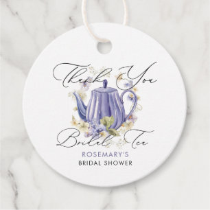 Étiquettes Cadeau Tea nuptiale Purple Teapot Fête des mariées