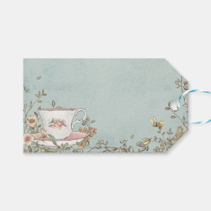Étiquettes-cadeau Tea Party fleur sauvage Anniversaire Horizontal