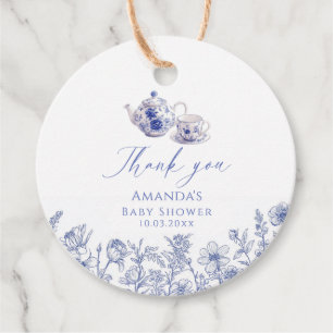 Étiquettes Cadeau Tea Time Toile Baby shower à thème
