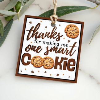 Étiquettes Cadeau Teacher Thank You One Smart Cookie Gift