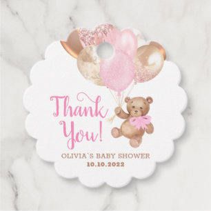Étiquettes Cadeau Teddy Bear Merci Baby shower Faveurs Balises cadea