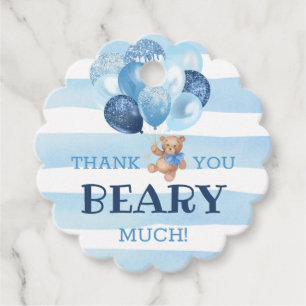 Étiquettes Cadeau Teddy Bear Merci Baby shower Faveurs Balises cadea