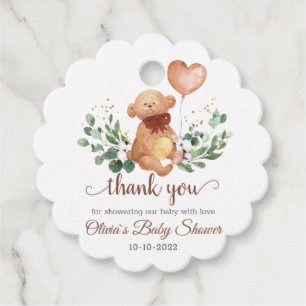 Étiquettes Cadeau Teddy Bear Merci Favor Tags