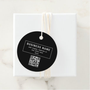 Étiquettes Cadeau Télécharger le code QR ou le logo Noir moderne