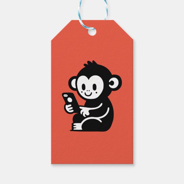 Étiquettes-cadeau Téléphone singe (Devant)