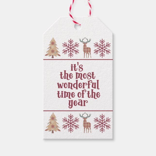 Étiquettes-cadeau Temps le plus merveilleux Woodland Frontière Floco (Devant)