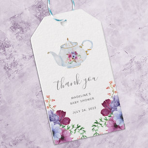 Étiquettes-cadeau Temps vintage Pour Le Thé Floral Merci Nuptial