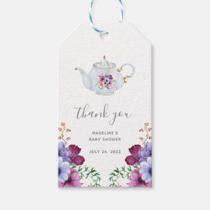 Étiquettes-cadeau Temps vintage Pour Le Thé Floral Merci Nuptial