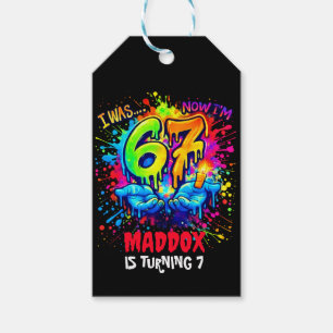 Étiquettes-cadeau Tendance de fête d'anniversaire néon graffiti soix