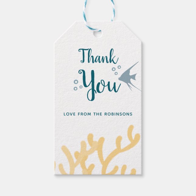 Étiquettes-cadeau Tendance des couleurs sous le Merci du Baby shower (Devant)