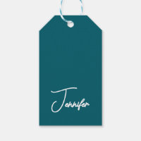 Tendance sarcelle foncée Moderne Minimaliste Nom é
