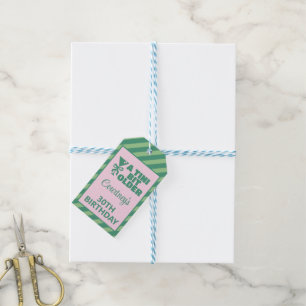 Étiquettes-cadeau Tendy Rose & Vert Un Tini Bit Ancien 30e anniversa