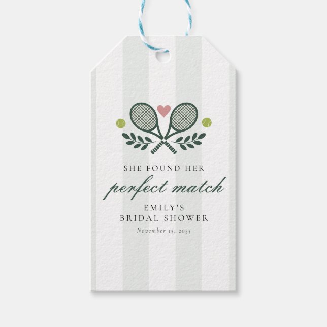 Étiquettes-cadeau Tennis de mariage sur mesure (Devant)