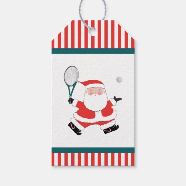 Étiquettes-cadeau Tennis Noël Vacances (Devant)