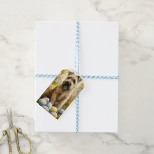 Étiquettes-cadeau Tenter de Wheaten avec des œufs de Pâques Vacances