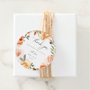 Étiquettes Cadeau Terme Automne Floral Mariage Merci Favoriser Tags