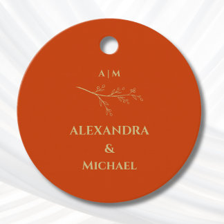 Étiquettes Cadeau Terracotta Botanical Minimalist Wedding Thank You