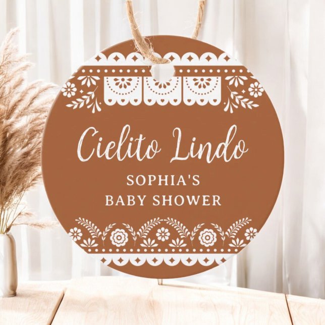 Étiquettes Cadeau Terracotta Cielito Lindo Talavera Mexicaine Baby S (Créateur téléchargé)