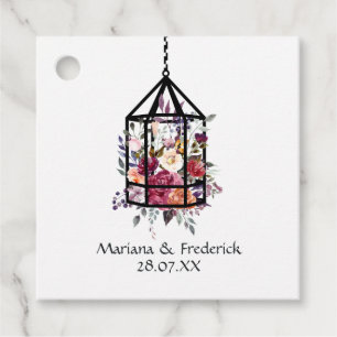 Étiquettes Cadeau Terrarium de mariage de jardin floral pastel rusti