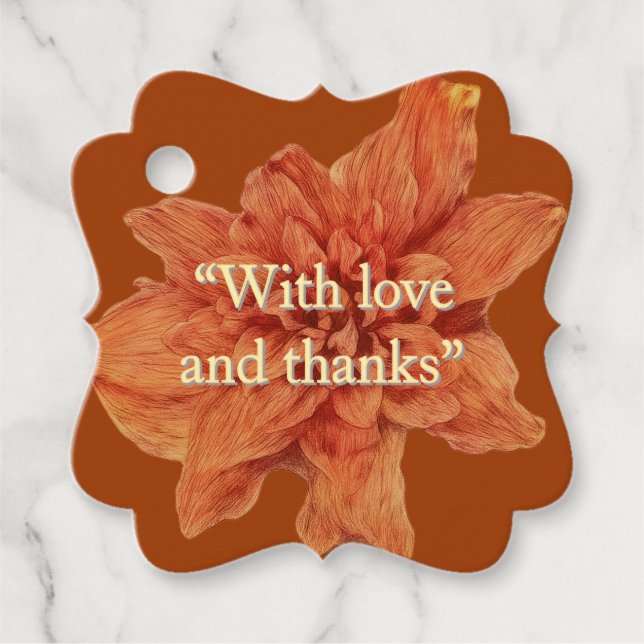 Étiquettes Cadeau Terre cuite personnalisée | Mariage rustique (Devant)