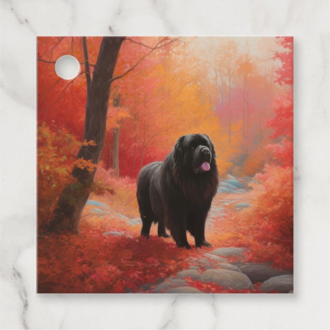 Étiquettes Cadeau Terre-Neuve en automne Leaves Fall Inspire (Devant)